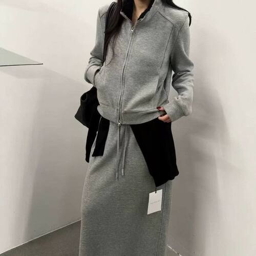 UP韩系秋冬毛领拉链卫衣女老钱