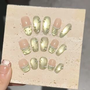 温柔贵气穿戴甲猫眼气质显白 春意盎然繁花纯手工美甲花卉轻奢法式