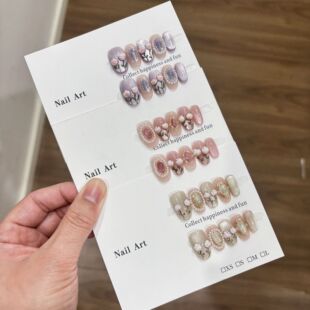 立体郁金香花漾情话纯手工穿戴甲猫眼仿珍珠温柔显气质春日美甲