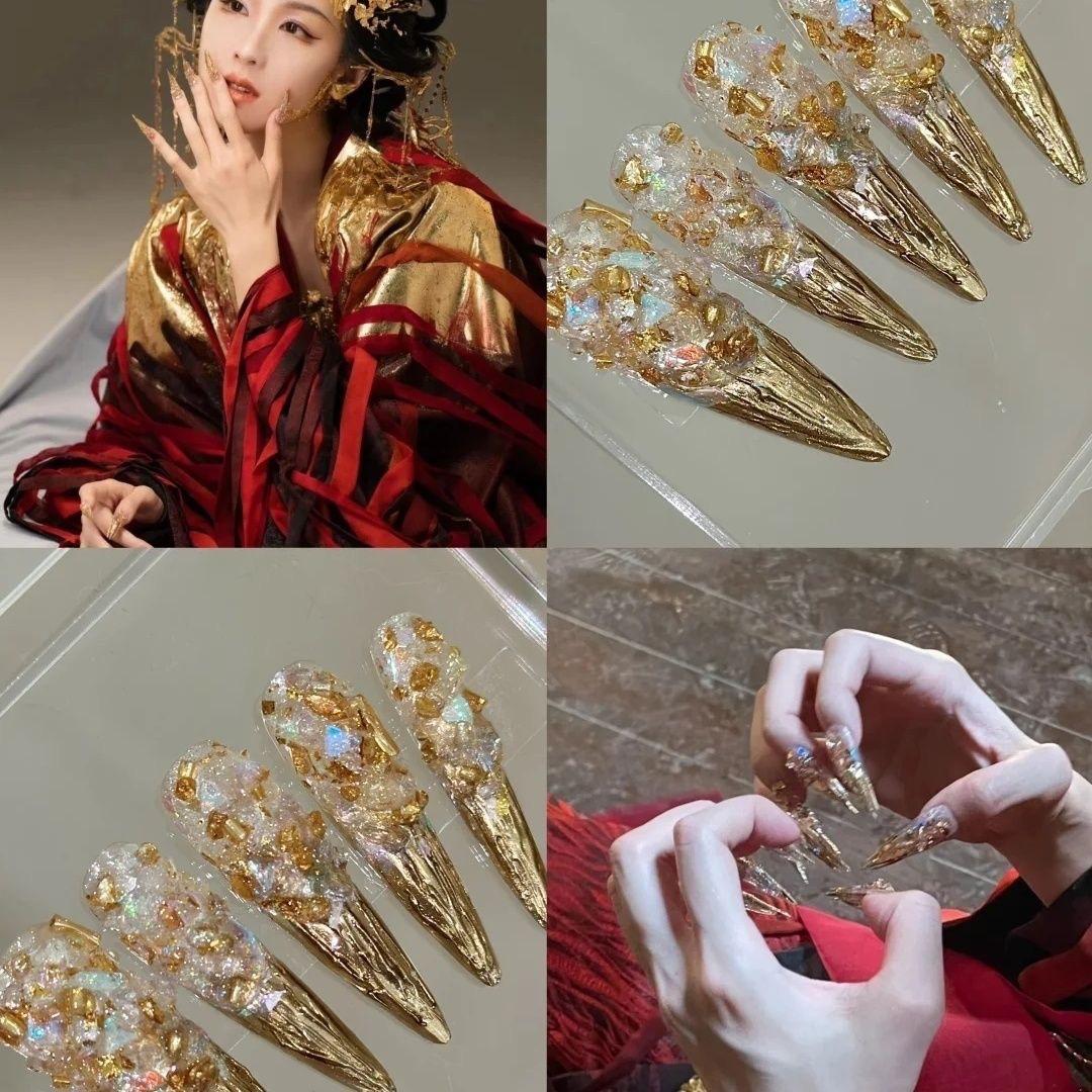 永夜星河镜妖美甲宫廷风穿戴甲