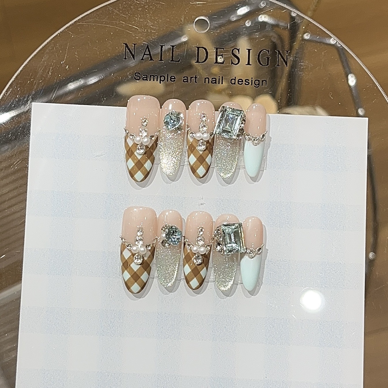 法式纯手工中长款穿戴甲