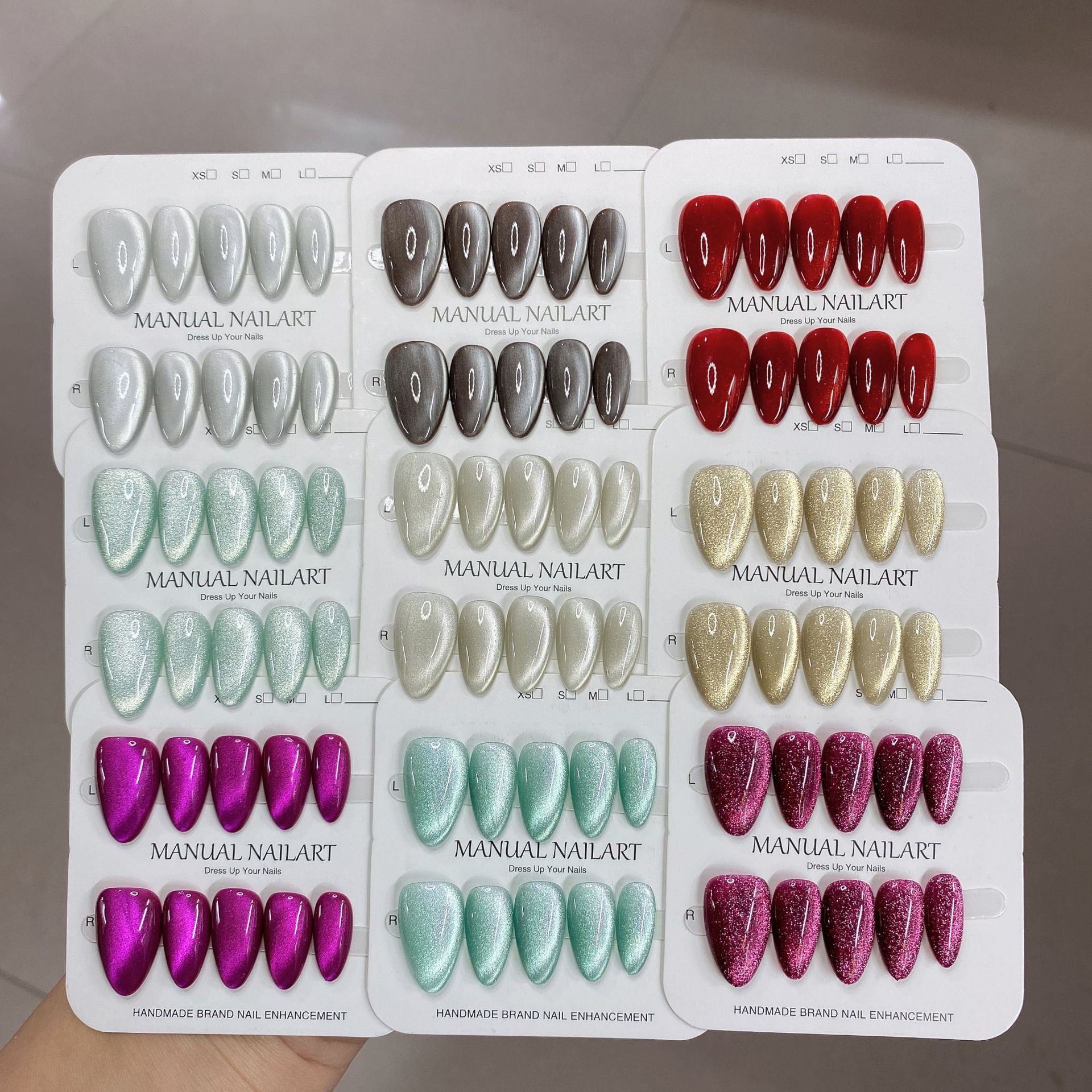 显白晶石爆闪玻璃珠猫眼穿戴甲