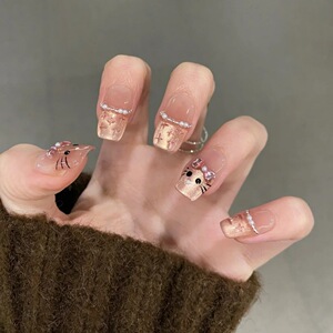 HelloKitty手工珍珠穿戴甲显白