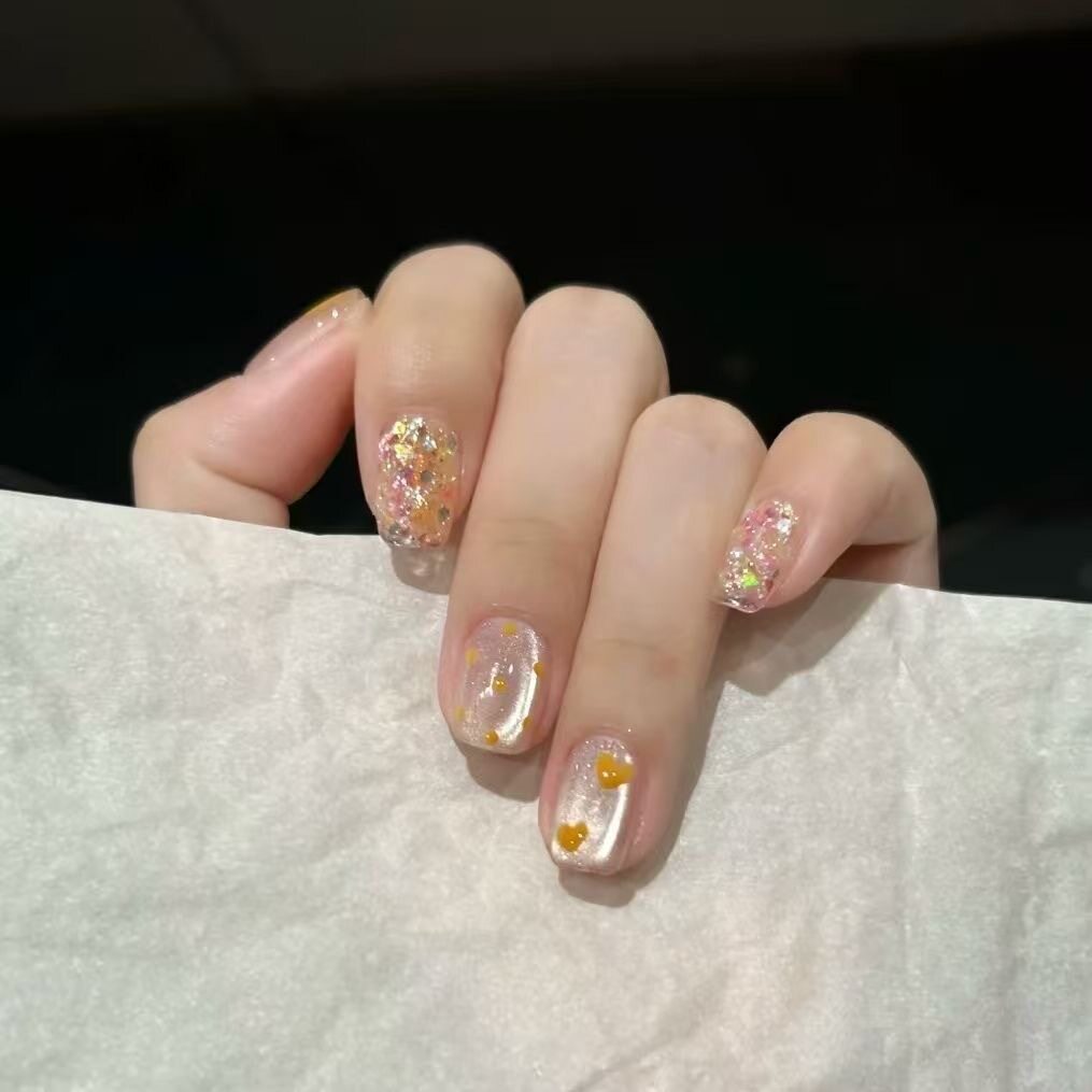 纯手工穿戴甲高级感亮片少女心