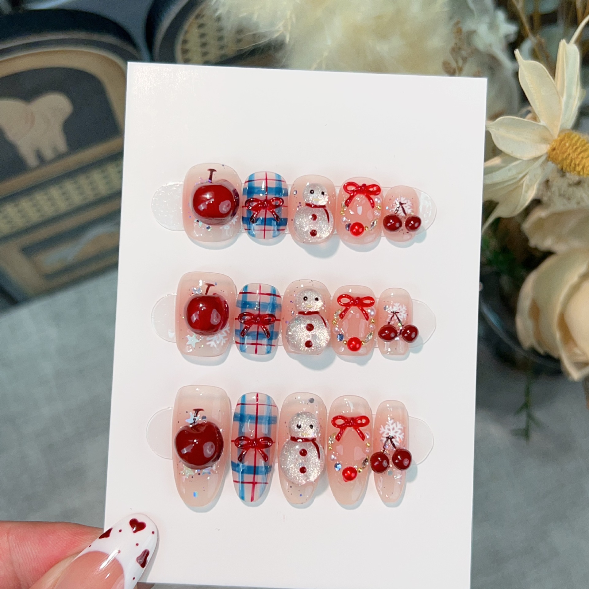 雪趣童梦圣诞氛围感穿戴甲