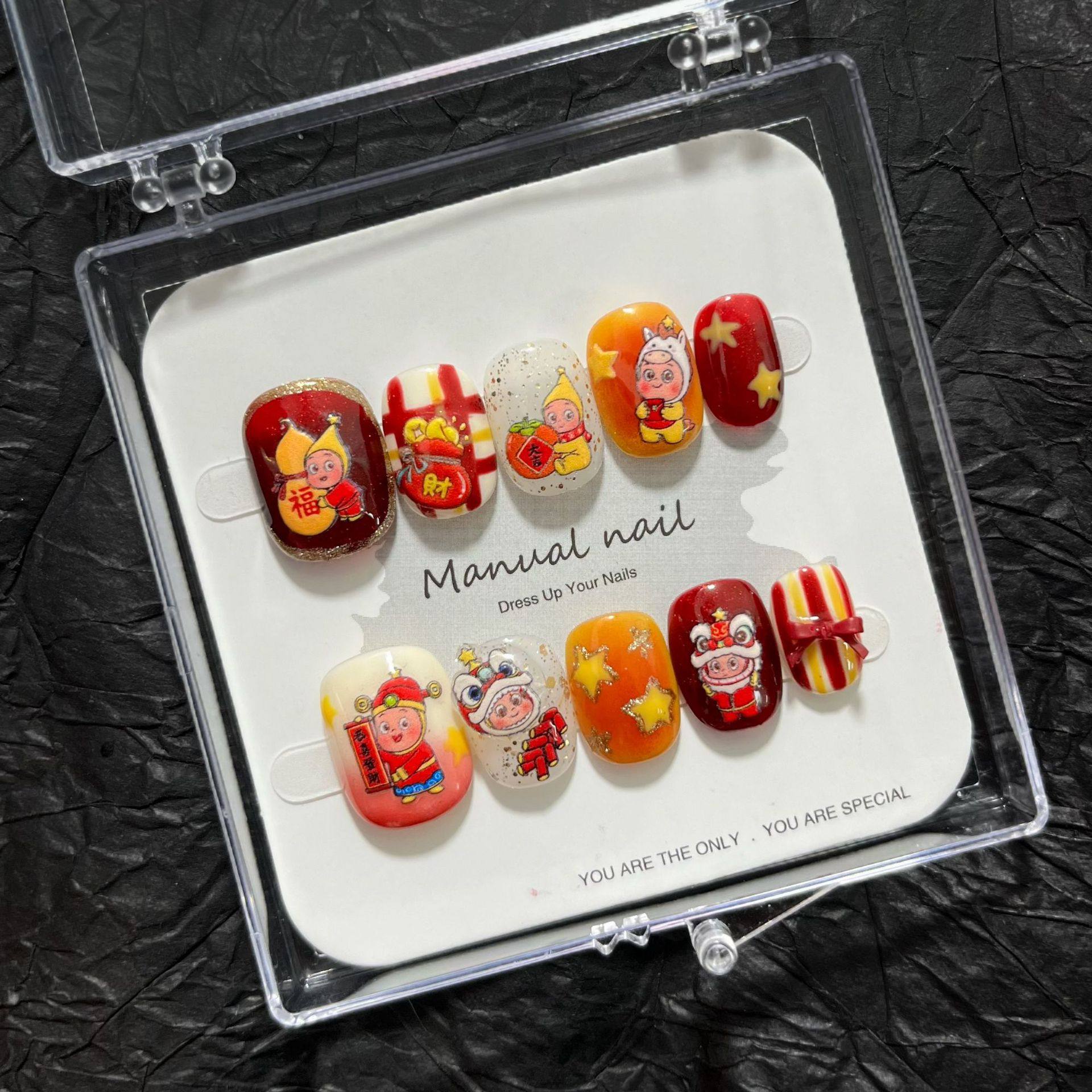 2026年新款星星人卡通穿戴甲新年款红色可爱春节美甲贴片趣味个性,彩妆/香水/美妆工具,穿戴甲/甲片,淘宝优惠券,粉丝福利购,淘宝优惠卷