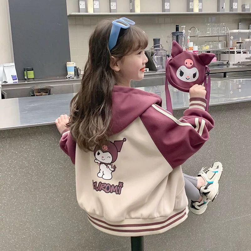 女童外套春秋2025新款洋气女孩上衣儿童秋装库洛米棒球潮