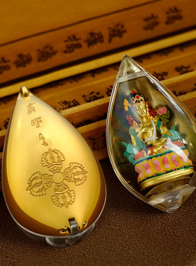 男女款钛钢灵运莲花瓣手绘立体唐卡吊坠擦擦铜藏式民族风项链挂坠