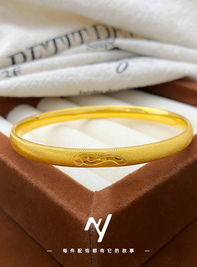 轻奢设计金店同款越南沙金精品祥云磨砂手镯 女款新中式手环2026