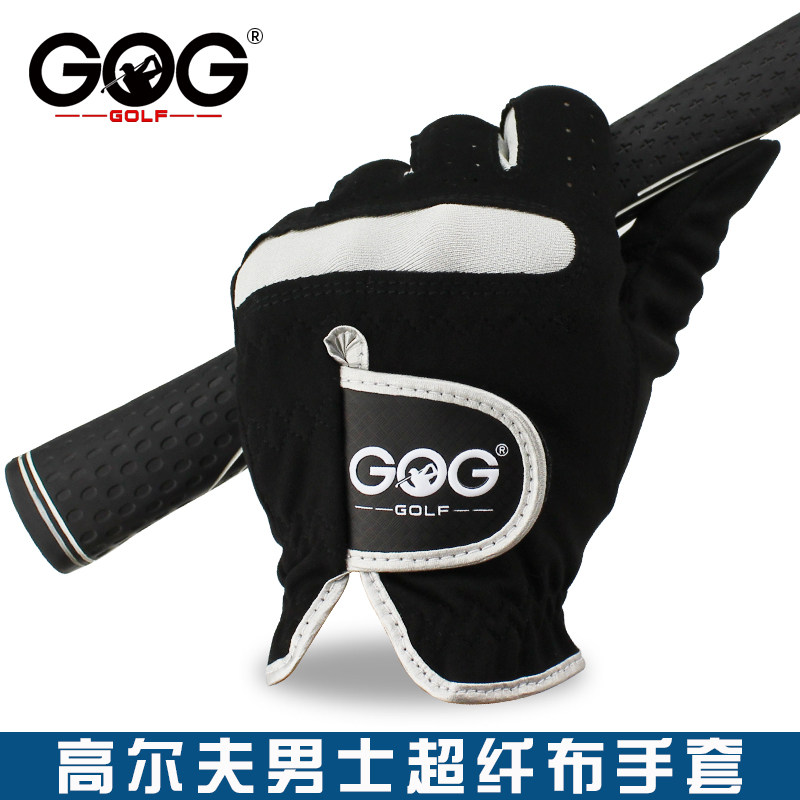 GOG高尔夫球手套 超纤布男士手套 左右手双手舒适透气 魔术贴手套