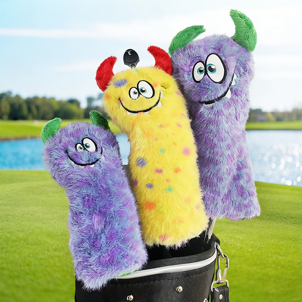 高尔夫木杆套毛绒怪兽新款卡通可爱球杆套一号木球道木球杆头杆套