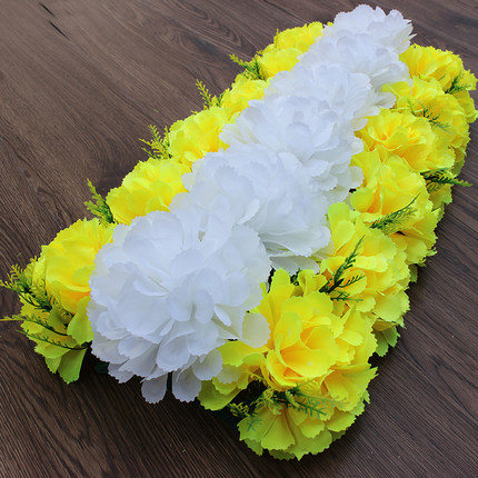 仿真花菊花排清明花绢花扫墓花车载电子花圈摆放花假花拱门装饰花