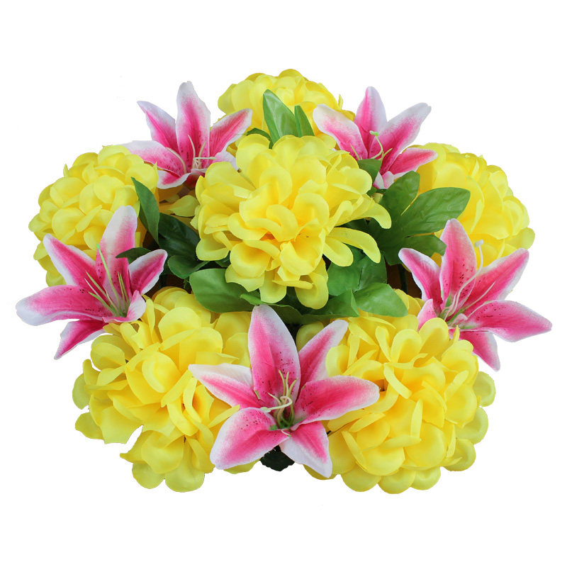 仿真花菊花小花圈绢花扫墓花便宜清明节花上坟花祭祀花装饰花批发