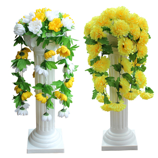 仿真花菊花罗马柱摆放花殡仪馆装饰花白事用花扫墓花祭祀花灵堂花