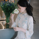 微笑向暖复古少女感印花改良日常旗袍裙 一川烟草