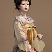 初潋月汉服唐制敦煌复原风显瘦齐胸唐褙子垂领衫 破裙披帛秋款