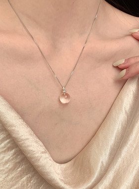 视频祝福白水晶吊坠女项链转运珠