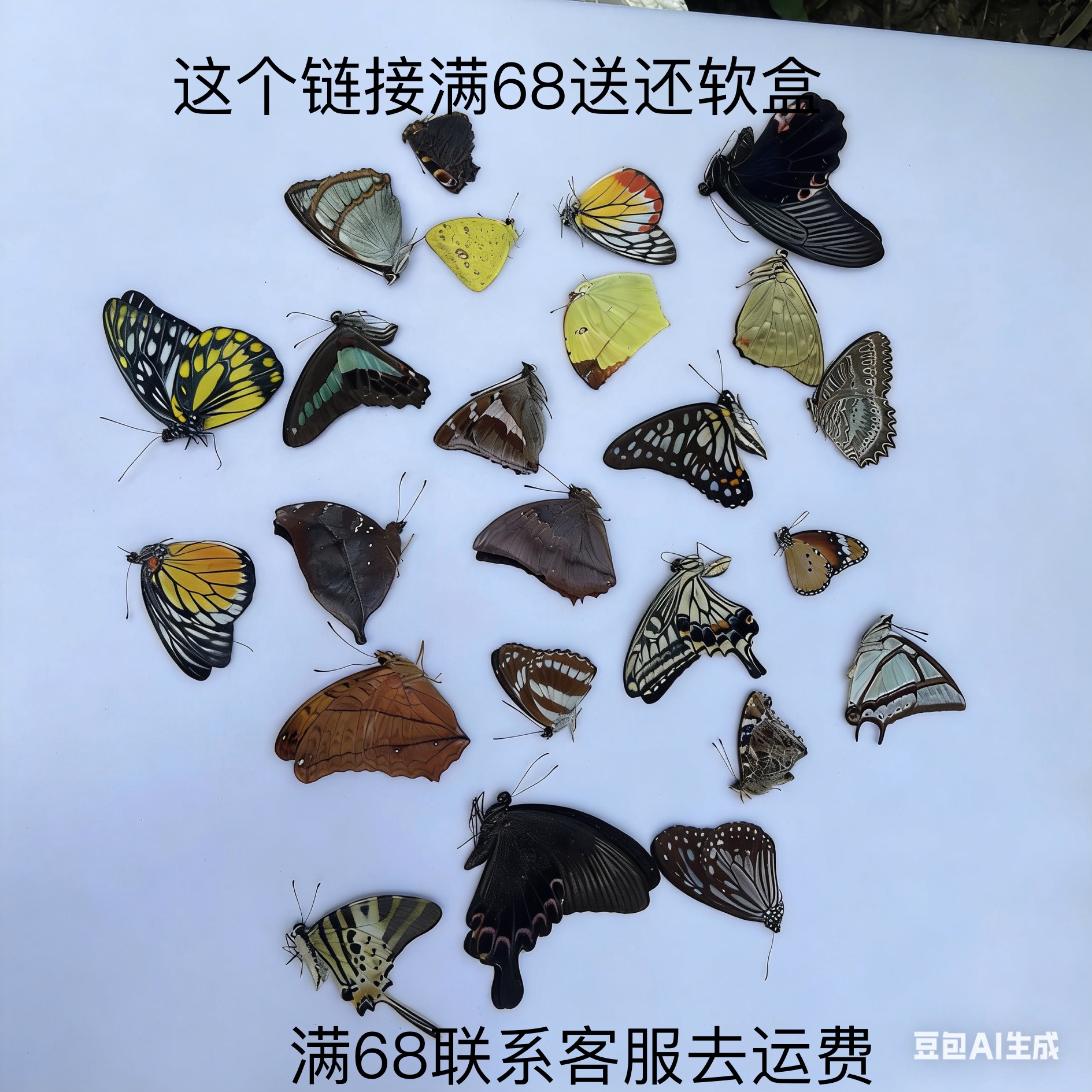 真蝴蝶原蝶标本未展翅DIY材料