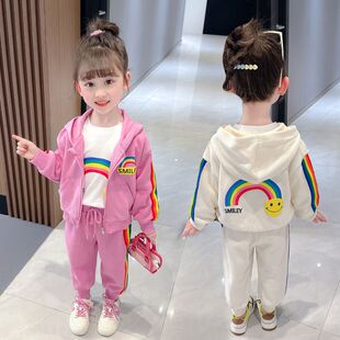 女童网红套装春秋2023新款春装儿童运动服洋气时髦春季女宝宝童装
