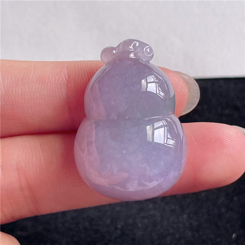 9月新品 鸿玉翡翠冰糯种紫罗兰招财葫芦精美吊坠 正品A910917