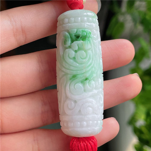 9月新品 鸿玉翡翠冰糯种飘阳绿福瓜平安柱精美吊坠 正品A200920