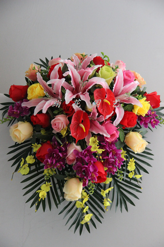 仿真新款园艺中国风讲绢花会议花签到台花假花客厅永生花长桌花