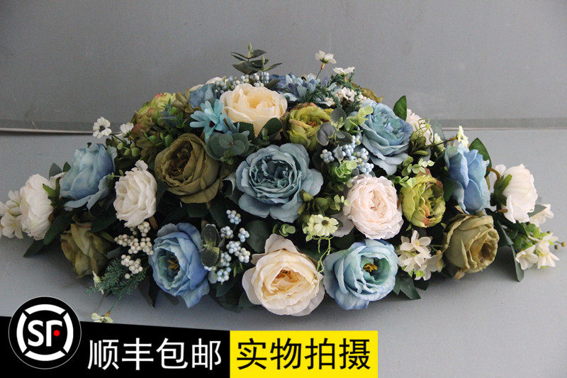 仿真新款混合式欧式富贵桌花绢花桌电视柜假花金色花花客厅装饰花