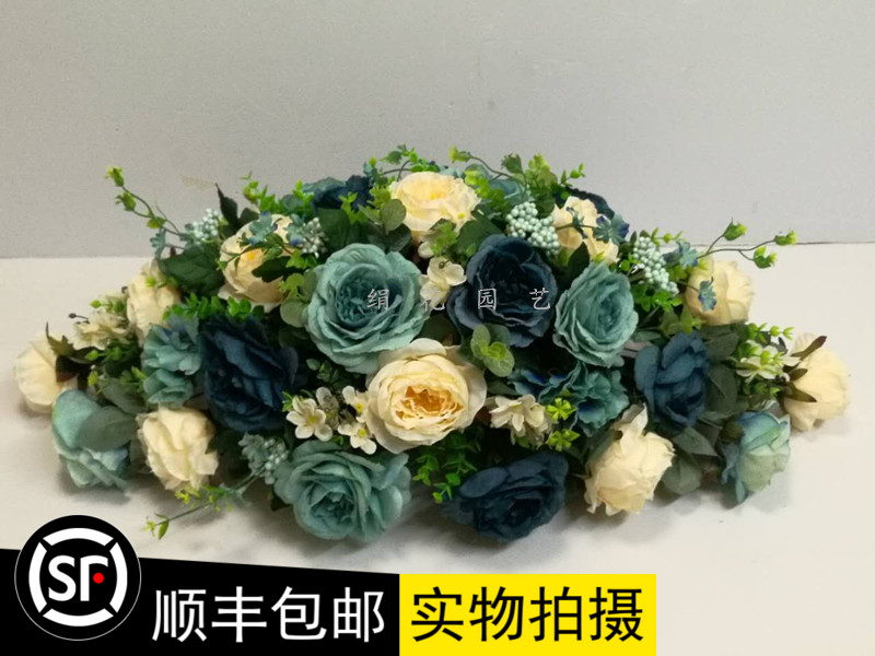 绢花新款西欧风情套装仿真会议商务用花长办公室假花台式花餐插花