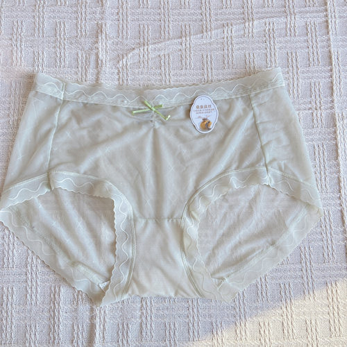 品牌尾货中腰蕾丝网纱蚕丝底裆女士内裤柔软亲肤透气舒适 6件包邮