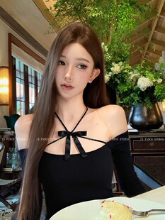 纯欲风性感蕾丝拼接长袖T恤女秋季新款修身显瘦内搭打底衫上衣潮