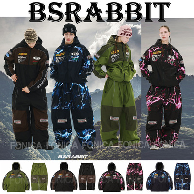 BSRABBIT韩国滑雪服防水雷电连帽