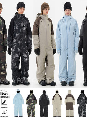 DIMITO韩国连体滑雪服防水拉链