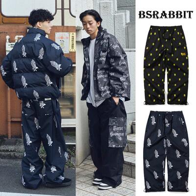 24BSRABBIT韩国滑雪裤防水防风宽松休闲直筒男女款耐磨单板笑脸