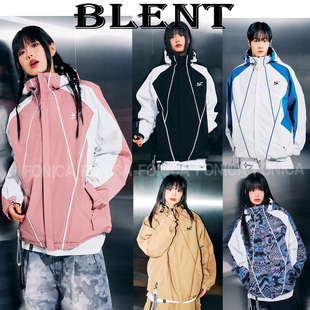 2526BLENT滑雪服立领拉链保暖防水防风单板双板开衫黑白色卡其色