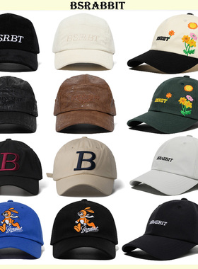2324BSRABBIT韩国小兔子滑雪鸭舌棒球帽子户外跑步旅游拉链刺绣