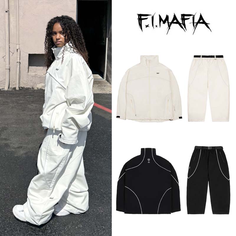2526FMAFIA韩国滑雪服衣裤防水防风单板双板男女款乳白色反光线2L