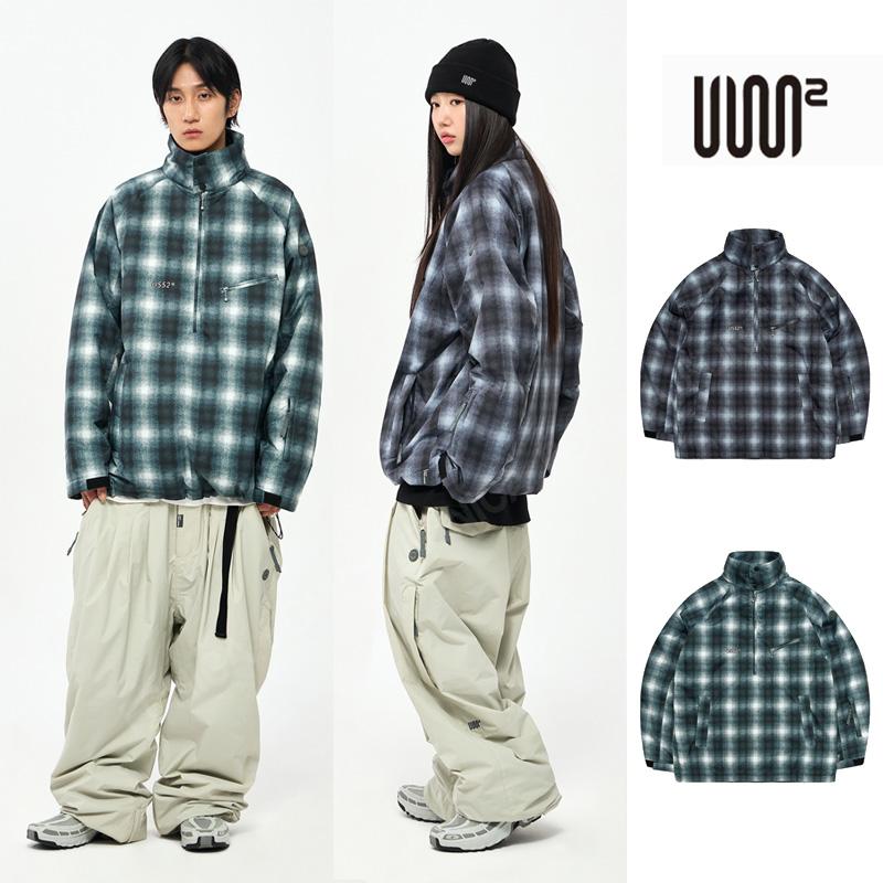 USS2滑雪服防水套头格子加棉