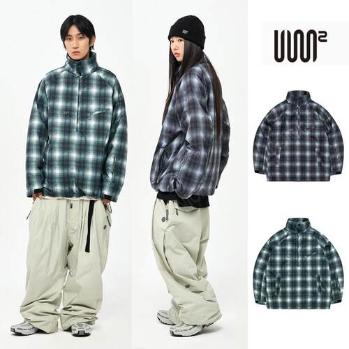 USS2滑雪服防水套头格子加棉