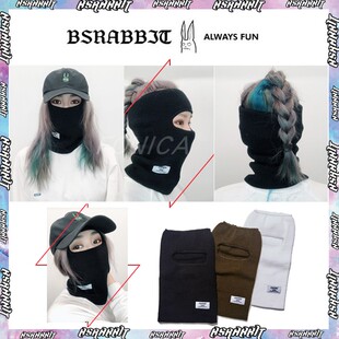 BSRABBIT韩国滑雪连帽冬季户外抓绒防寒保暖护脸脖子巾滑雪口罩围