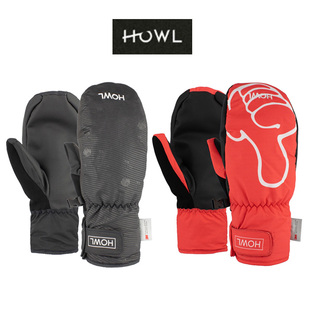 [特价]HOWL韩国滑雪手套五脸指加棉保暖防水风寒粉蓝红色户外衣服