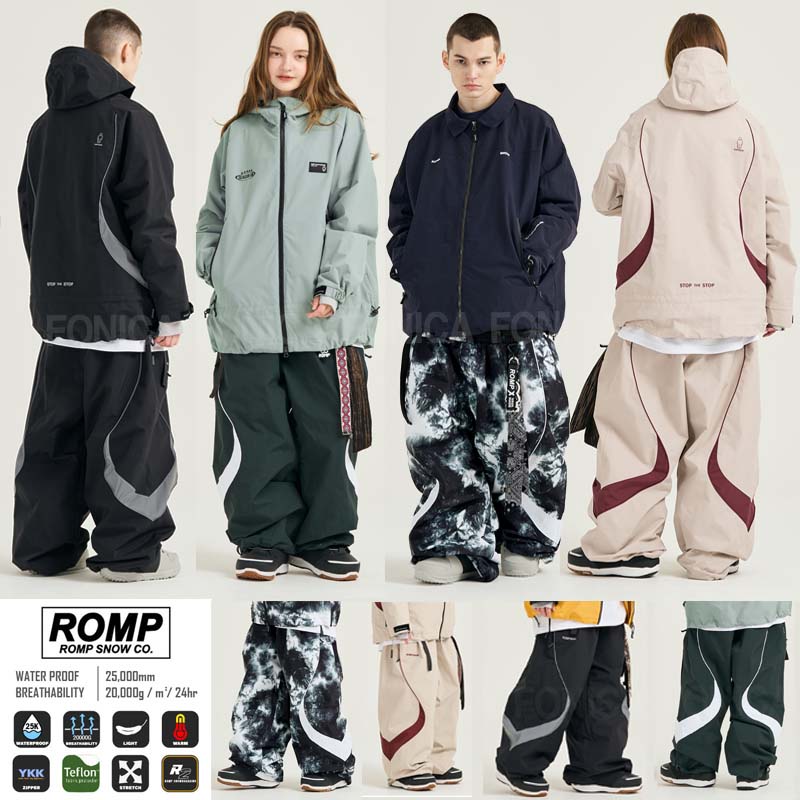 ROMP韩国滑雪裤防水宽松男女款图片