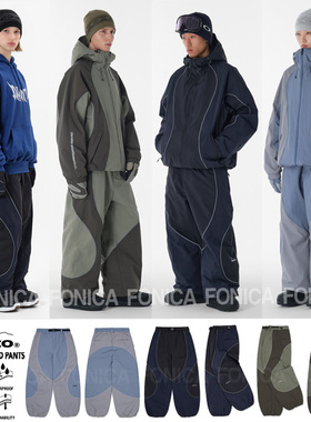 2526DIMITO韩国滑雪裤防水休闲宽松男女款耐磨单板ATOM滑雪服紫色