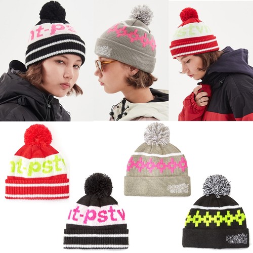 滑雪护耳朵男女款黑白色毛线帽子