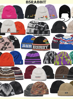 2324BSRABBIT韩国滑雪帽针织帽运动帽防寒防风保暖户外运动白色服