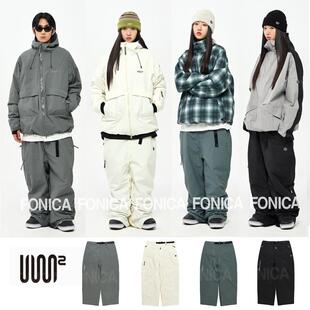 24USS2韩国滑雪裤男女款单板防水防风耐磨宽松超级肥大直筒休闲