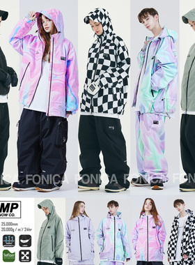 2526ROMP韩国滑雪服衣男女款单板双板防水连帽开衫套装紫色粉色