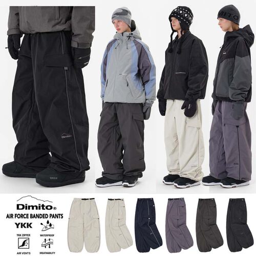 DIMITO韩国滑雪裤防水乳宽松白色