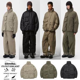 2526DIMITO韩国羽绒滑雪服VTX单板双板防水连帽开衫保暖卡其色