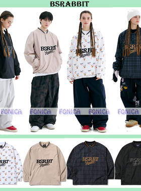 2324BSRABBIT韩国滑雪服男女款双板单板耐磨防水白色V领套头棕色