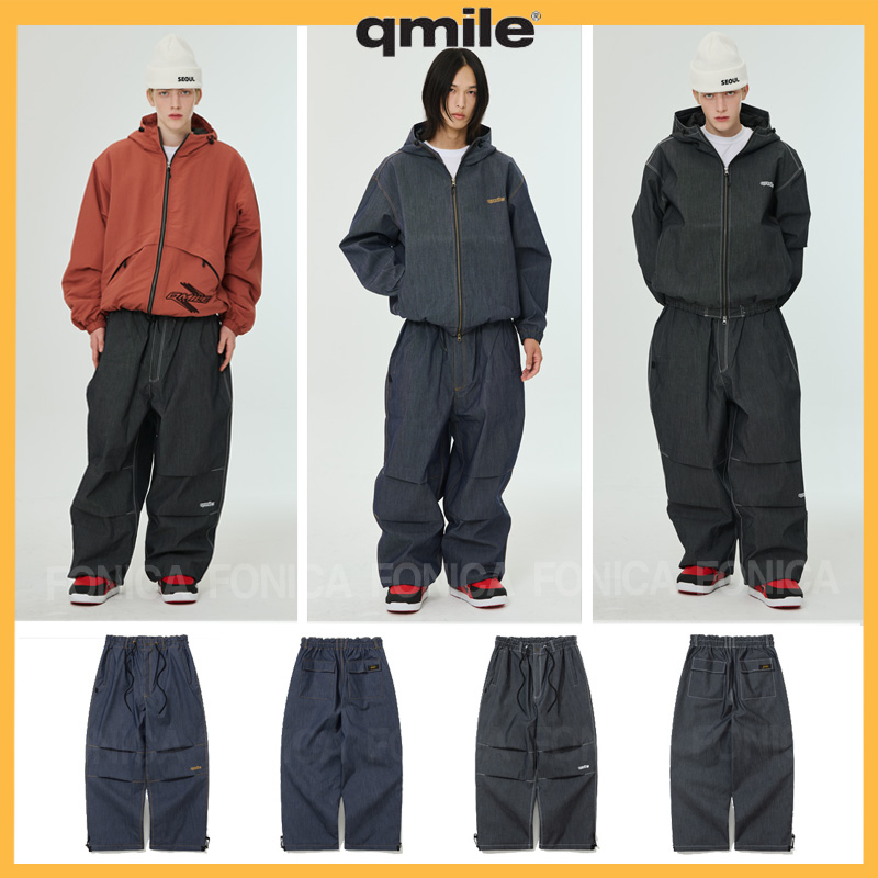 QMILE韩国滑雪牛仔裤男女款单板